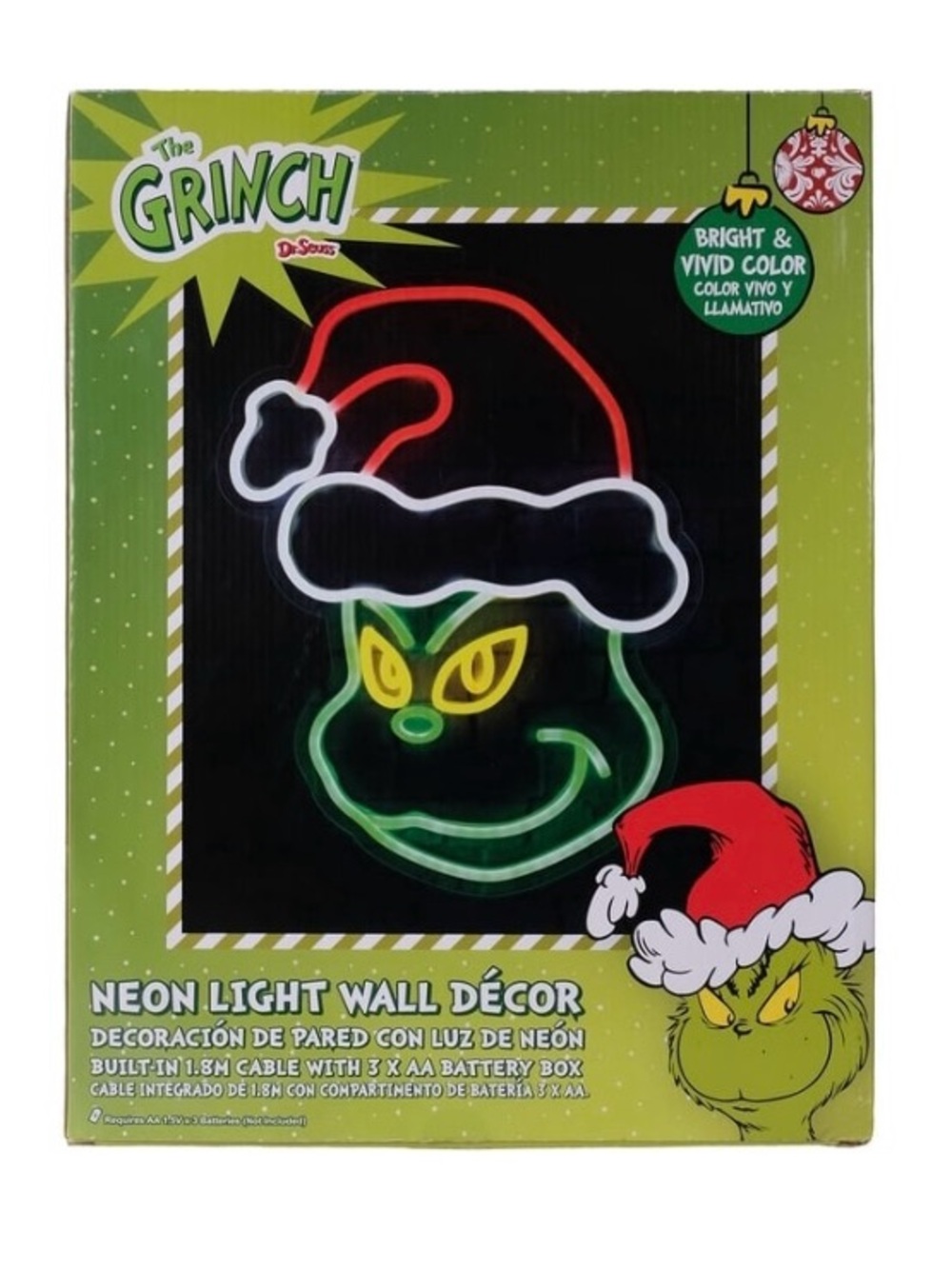 NIB. DR. SEUSS The Grinch Neon Light Wall Décor